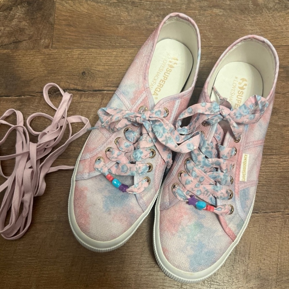 Loveshackfancy x Superga Women's Pink Tie-Dye Canvas Sneaker